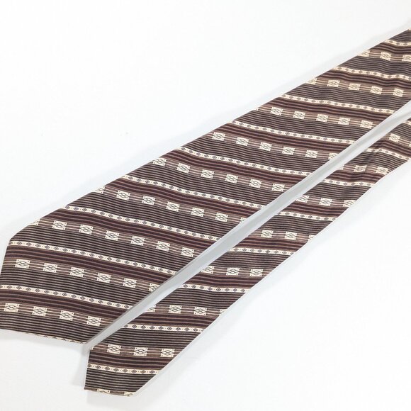 Retro 1970s crepe Silk LANVIN Paris neck tie made in Italy - Picture 3 of 9